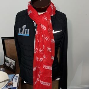 University of Georgia UGA Bulldogs sheer Red & White Pashmina Style scarf